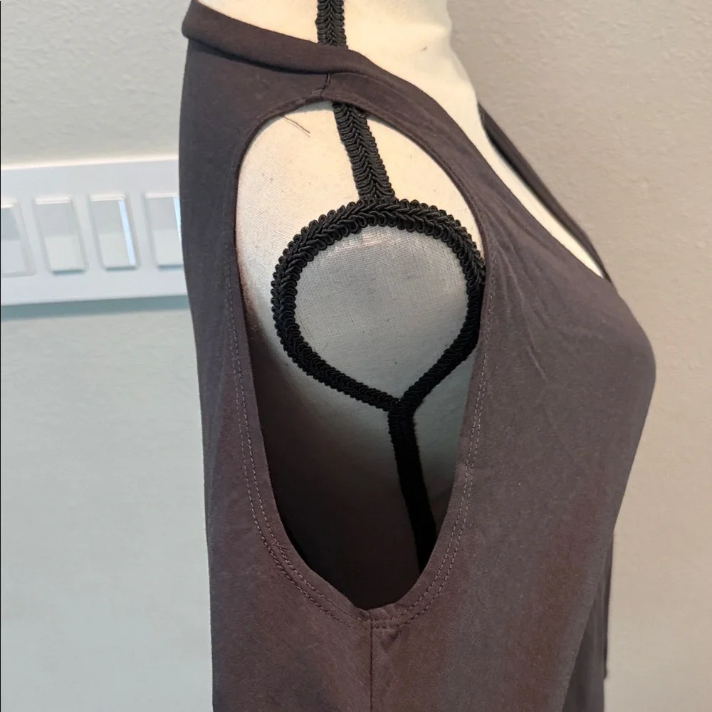 NWT CHASER Cold Shoulder Oversized Dolman Black V-Neck Women's Top Size S